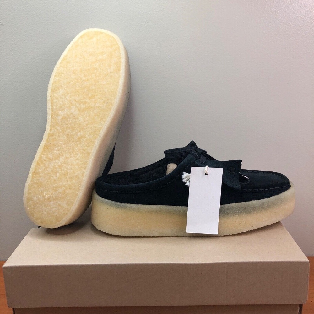 Clarks Originals Wallabee Cup Lo Moccasin Lined Black 68643 Women's Size 9.5